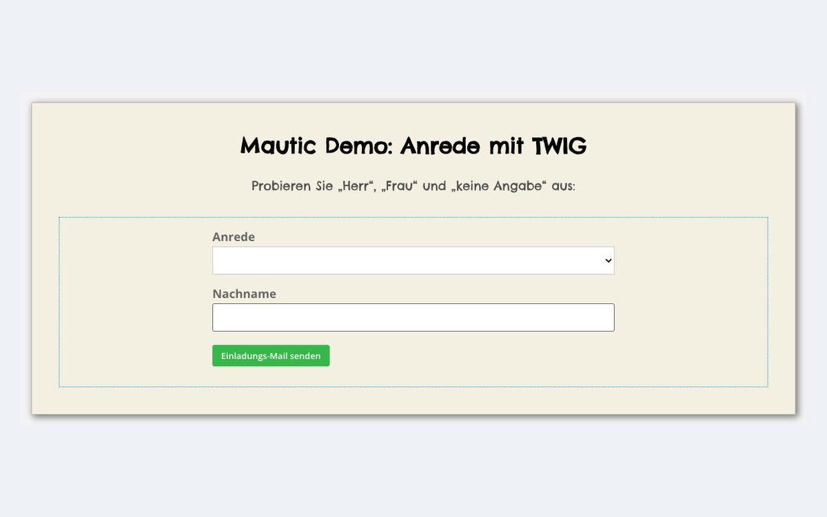 Vorschau: Anrede und Inhalte mit TWIG
